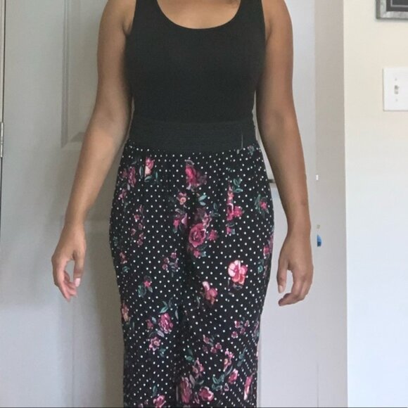 Gorgeous Robert Louis High-waisted Floral Polka Dot Lace palazzo style pants L - Picture 3 of 5